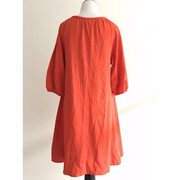 By Anthropologie | Anais Tunic Womens XS Orange Oversized NeckTie Pullover Dress - Picture 7 of 11
